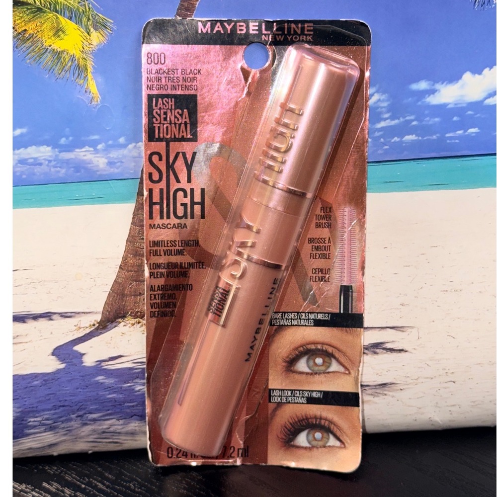 Maybelline Lash Sensational Sky High Mascara 800 Blackest Black 0.24oz New